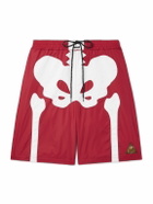 KAPITAL - Straight-Leg Long-Length Panelled Swim Shorts - Red