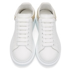 Alexander McQueen White and Gold Oversized Sneakers