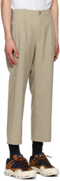 Goldwin Khaki One Tuck Trousers