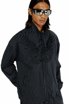 Diesel Nylon pinstripe Jacket with Phoenix embroidery - Jackets Mens in Black