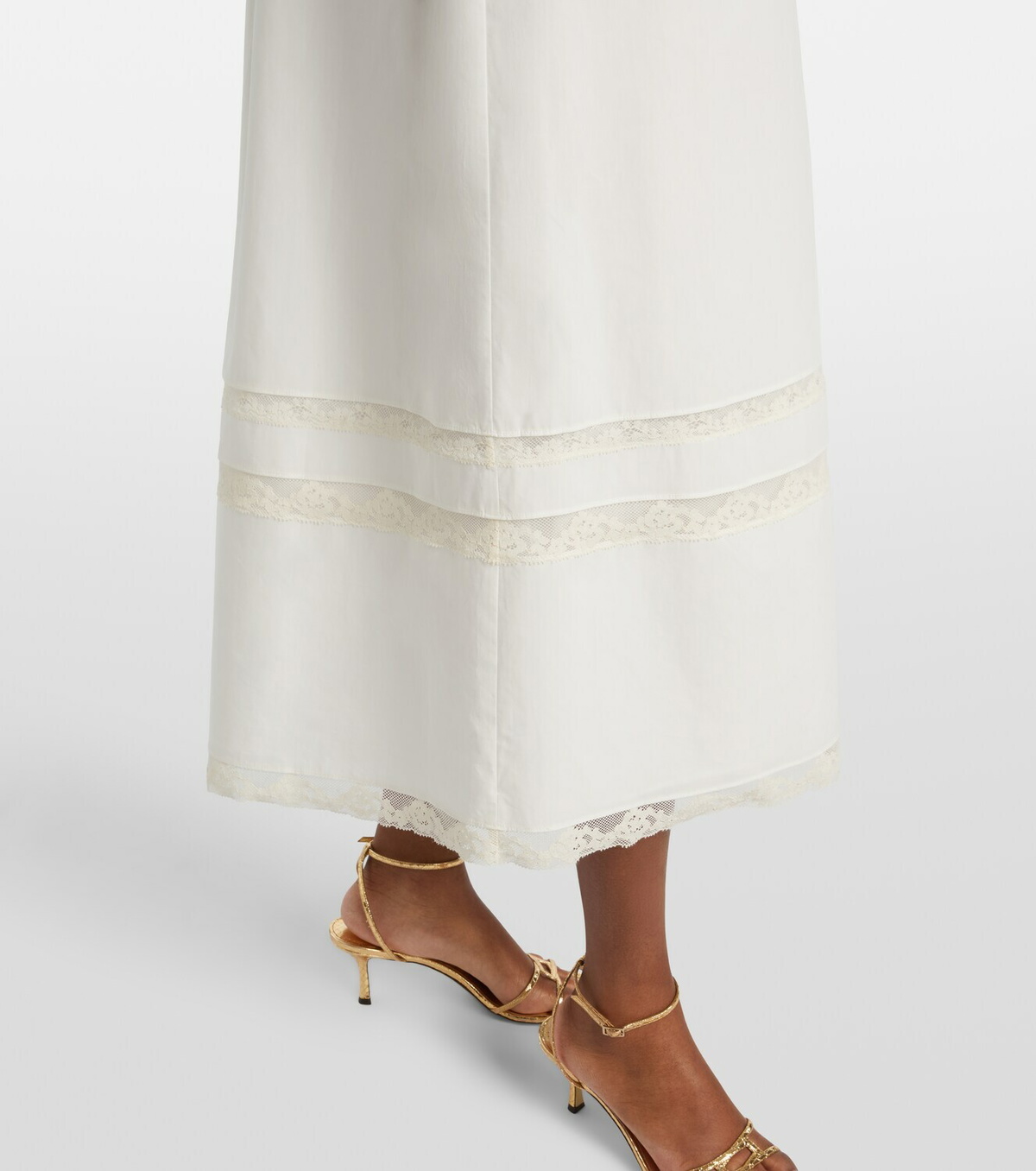 Posse Alma lace-trimmed midi skirt