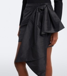 Simkhai Bow-detail knitted taffeta minidress