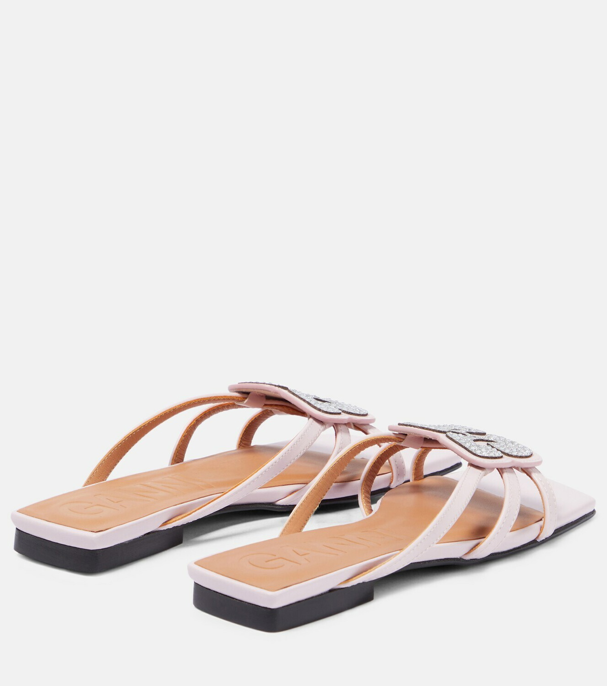 Ganni Embellished faux leather sandals GANNI