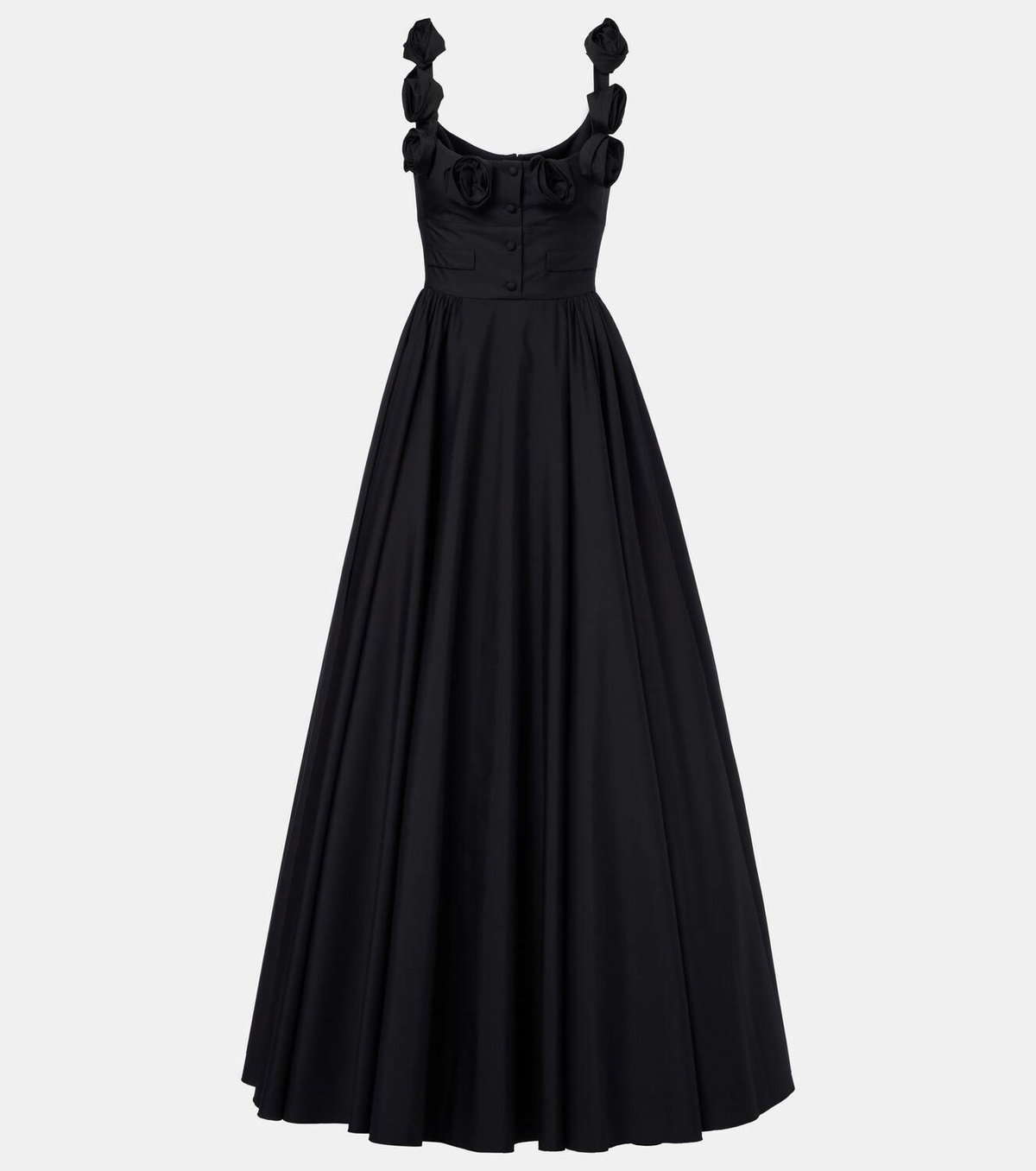 Giambattista Valli Floral-appliqué cotton poplin gown