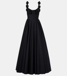 Giambattista Valli Floral-appliqué cotton poplin gown