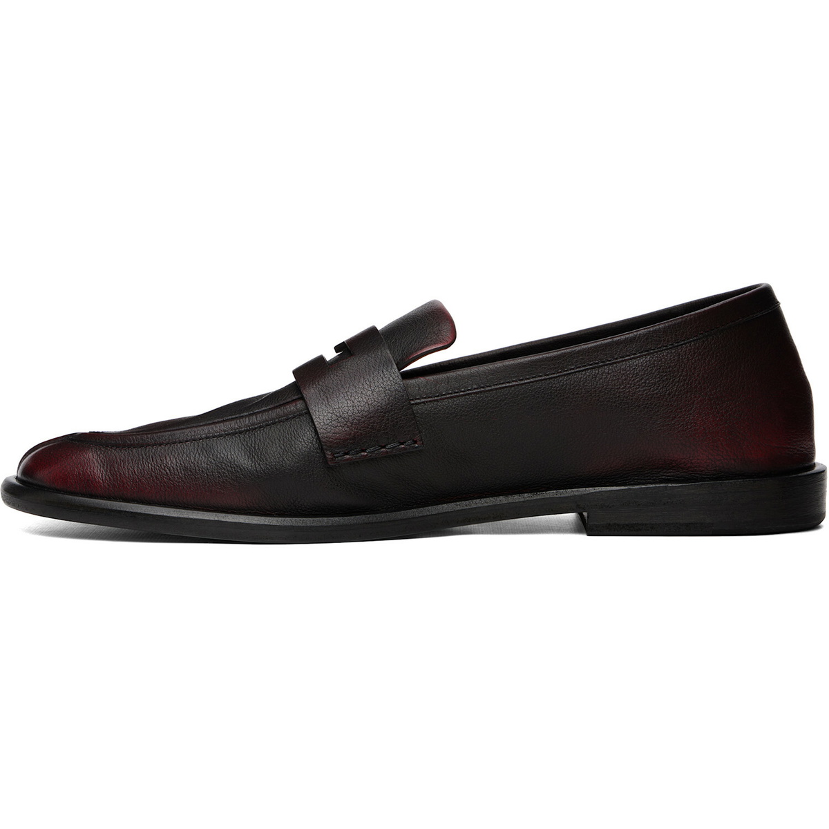 Marsèll Burgundy Stesa Soft Pebbled Leather Loafers