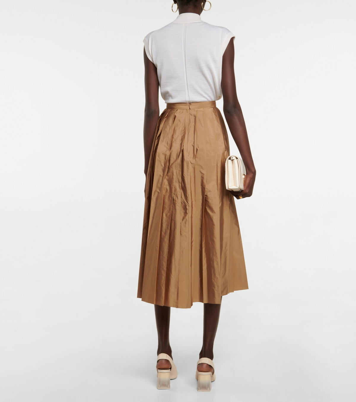 Max Mara - Pleated taffeta midi skirt Max Mara