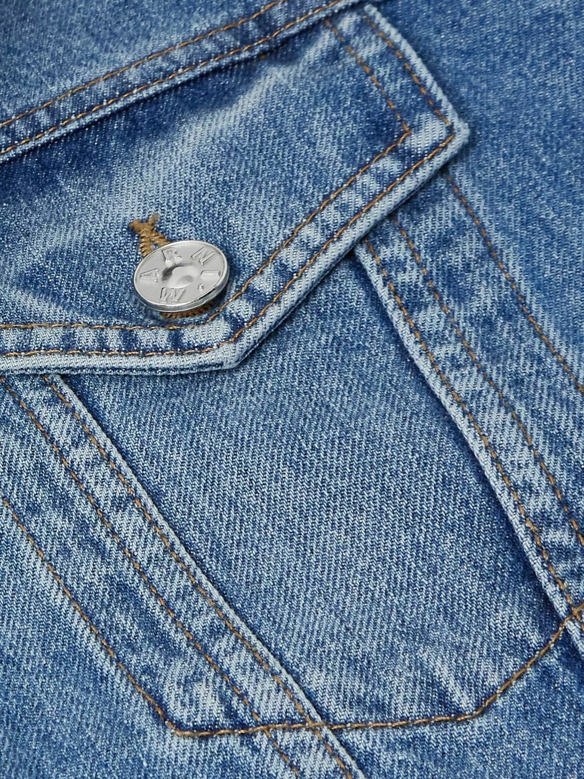 Marni - Slawn and Soldier Appliquéd Cotton Velvet-Trimmed Denim Jacket - Blue