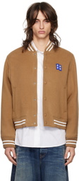 ADER error Beige TRS Tag Varsity Bomber Jacket
