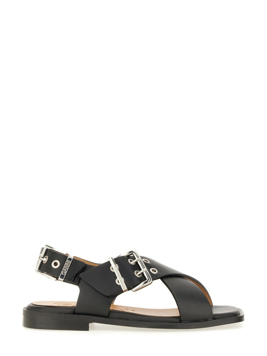 【関税&送料込】Ganni Studded Sandal GANNI Khaki Platform Sandals GANNI