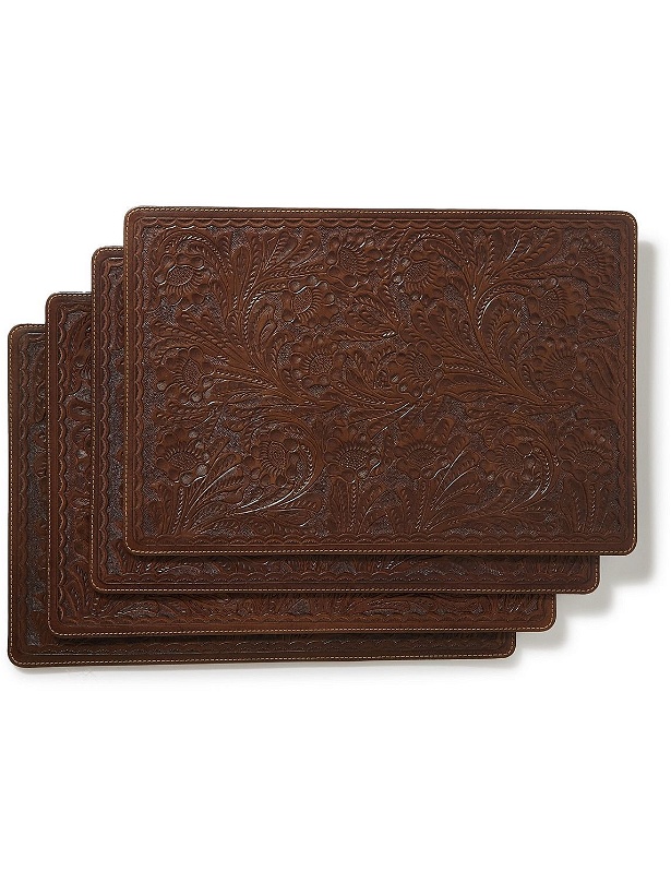 Photo: RRL - Set of Four Carved Leather Place Mats
