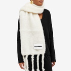 Jil Sander Women's Plus Label Logo Scarf in White