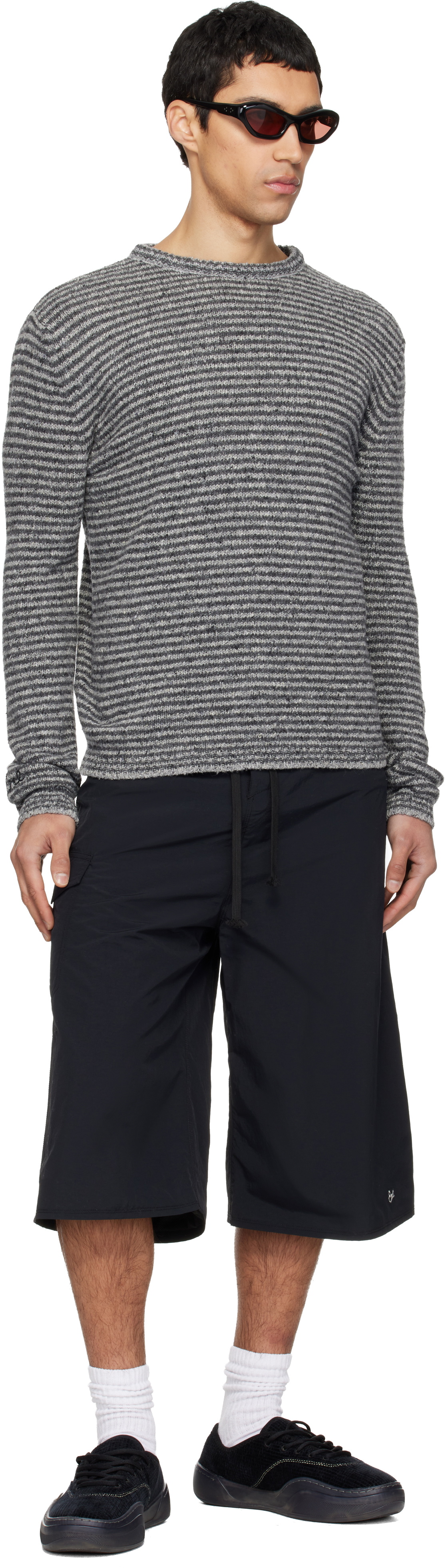 ERL Black Long Woven Shorts