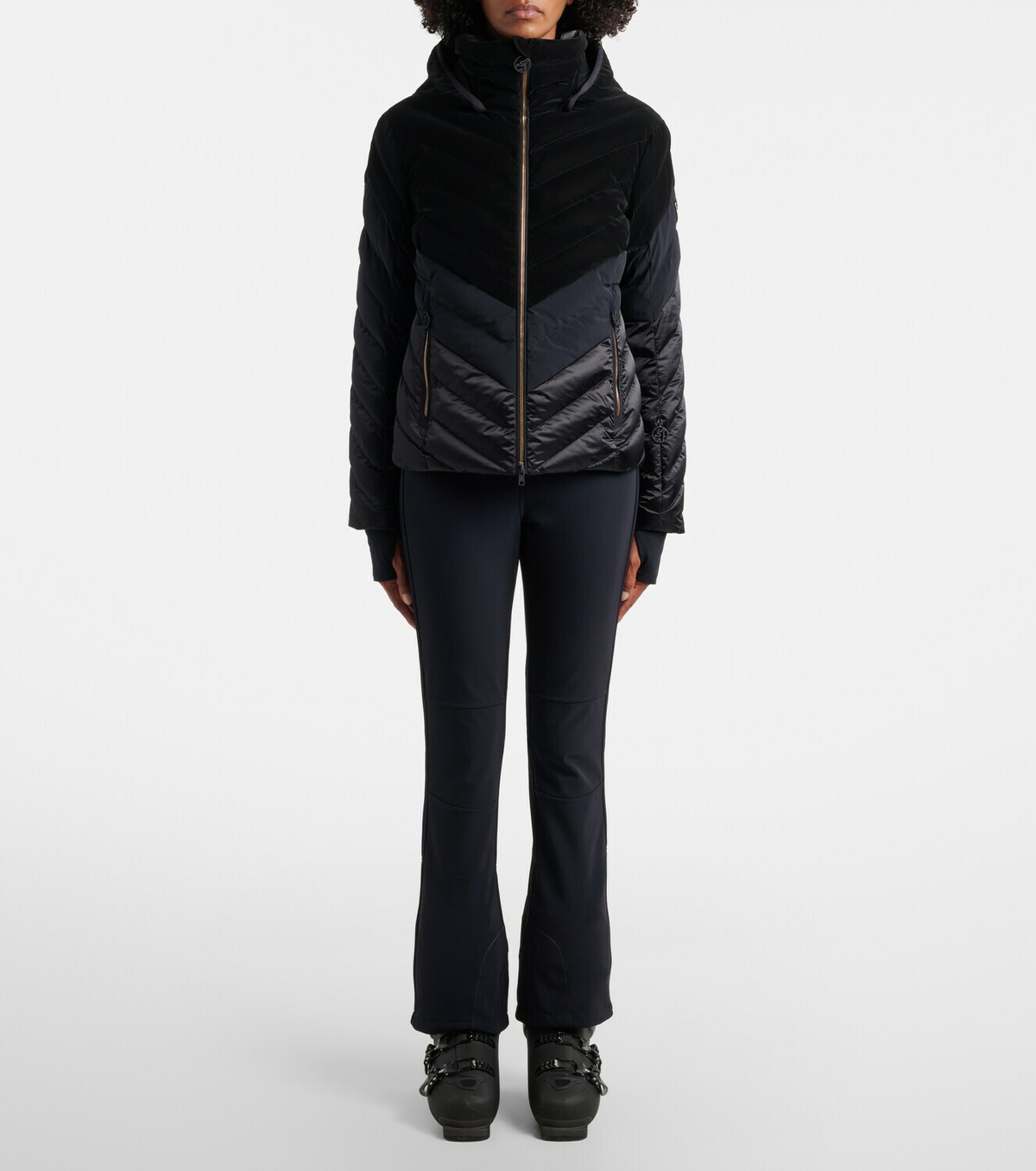Toni Sailer Kimberly hooded velvet ski jacket