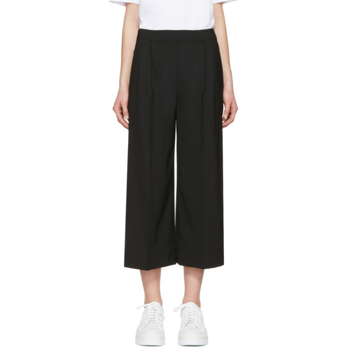 Photo: MSGM Black Wide-Leg Culottes