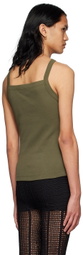 Dion Lee Khaki Cotton Tank Top