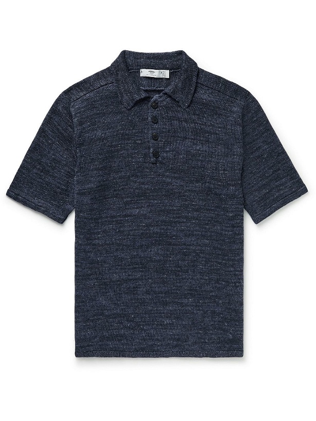 Photo: Inis Meáin - Donegal Linen Polo Shirt - Blue