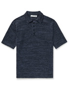 Inis Meáin - Donegal Linen Polo Shirt - Blue