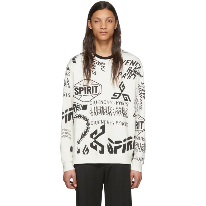 Photo: Givenchy Black and White Spirit Print Sweatshirt