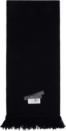 MM6 Maison Margiela Black Taped Label Wool Scarf