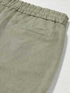 Brunello Cucinelli - Slim-Fit Tapered Linen and Cotton-Blend Drawstring Trousers - Green