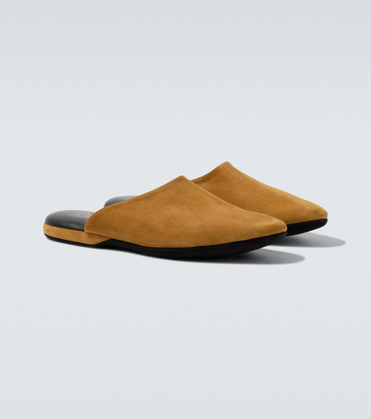 Charvet Leather-lined suede slippers