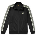 Needles - Glittered Webbing-Trimmed Tech-Jersey Track Jacket - Black