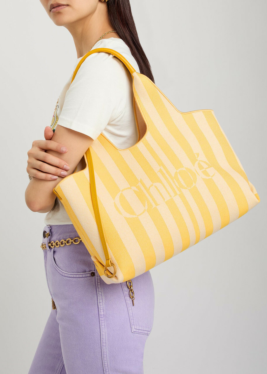 Chloe Stripy East-west Canvas Tote bag - Yellow - One Size