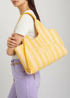 Chloe Stripy East-west Canvas Tote bag - Yellow - One Size