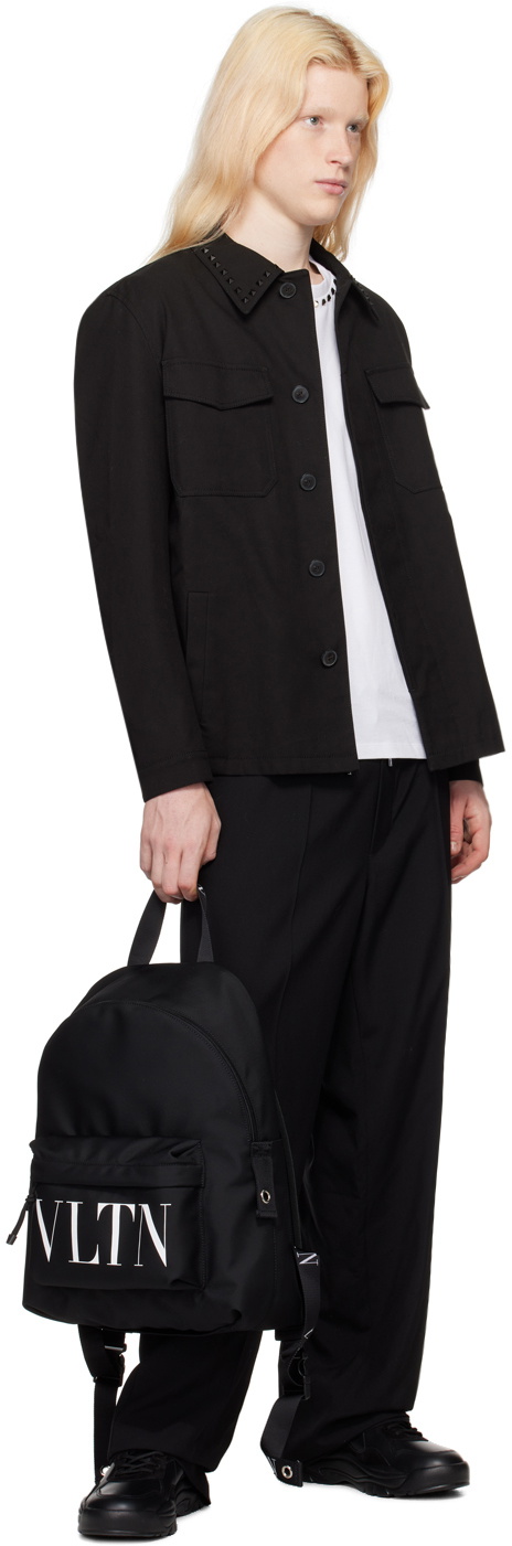 Valentino Garavani Black 'VLTN' Nylon Backpack
