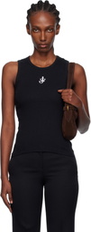 JW Anderson Black Anchor Embroidery Tank Top