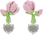 Chopova Lowena SSENSE Exclusive Pink Rose Earrings