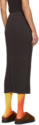 ISSEY MIYAKE Brown Hatching Midi Skirt