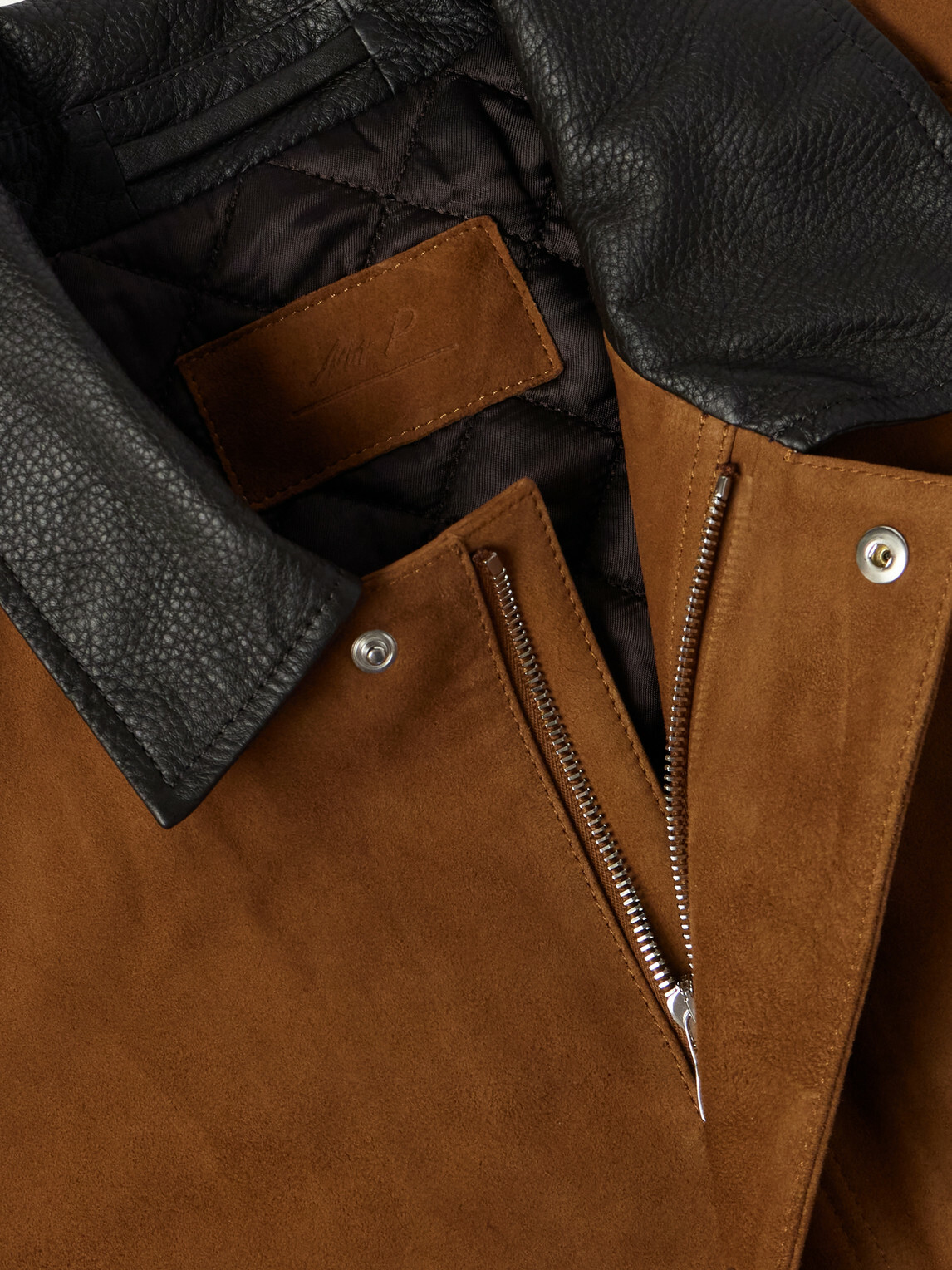 Mr P. - Leather-Trimmed Suede Jacket - Yellow