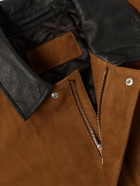 Mr P. - Leather-Trimmed Suede Jacket - Yellow