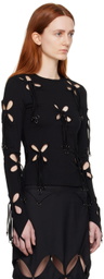 J.KIM Black Metallic Rings Long Sleeve T-Shirt