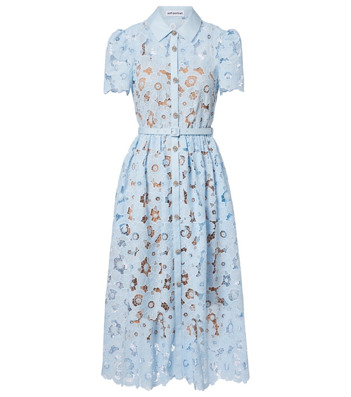 white christmas dresses Cream Polka Dot Taffeta Midi Dress – self-portrait-US main image 0