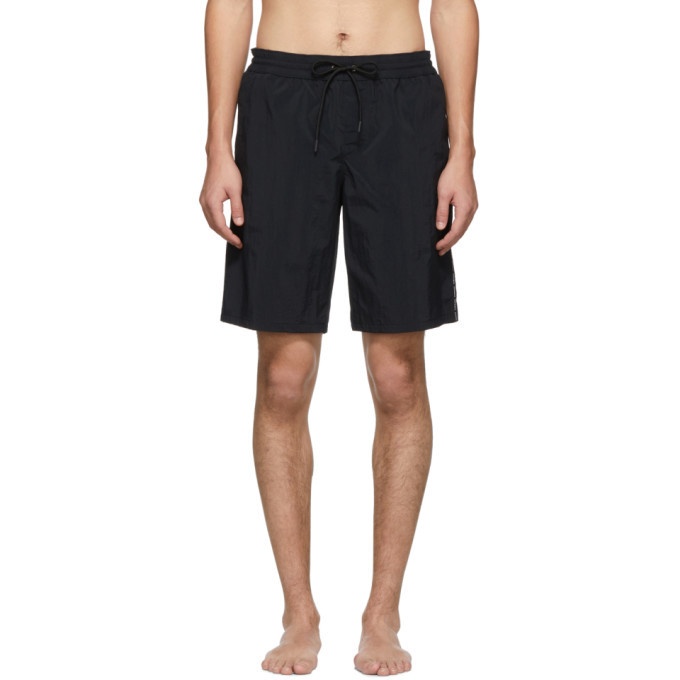 Photo: Versace Underwear Black Logo Tape Swim Shorts