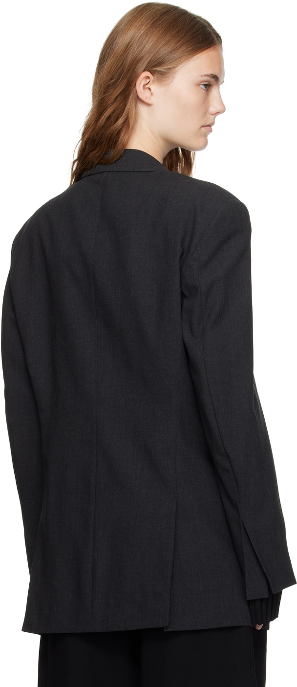 Recto Gray Peaked Lapel Blazer