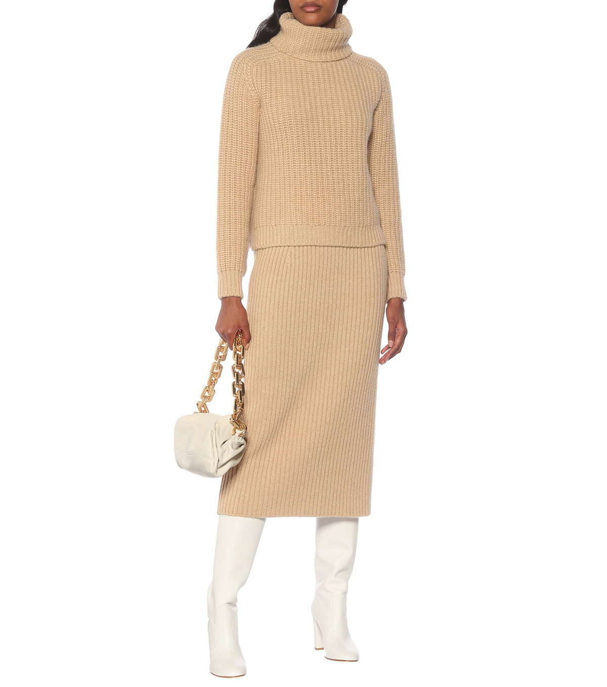 Loro Piana - Tribeca ribbed-knit cashmere midi skirt