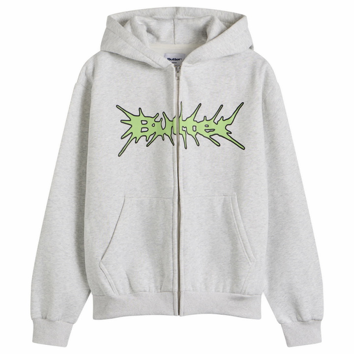 Photo: Butter Goods Men's Nail Logo Zip Hoodie in Ash
