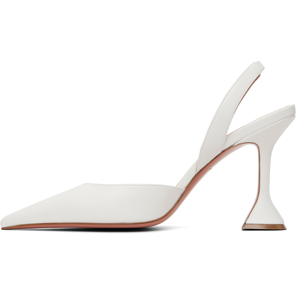 Amina Muaddi White Holli Sling 95 Heels