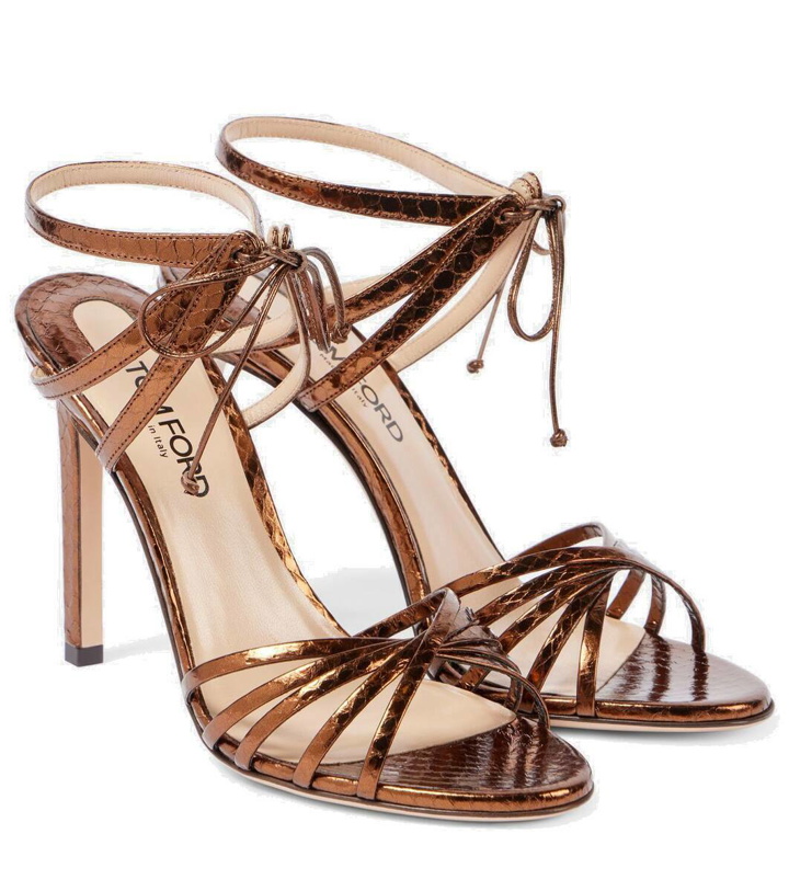 Photo: Tom Ford Angelica 105 snake-effect leather sandals