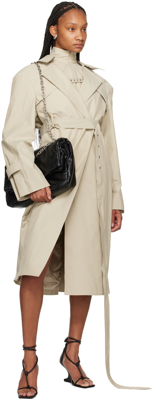 SRVC Beige Oren Trench Coat & Tank Top Set