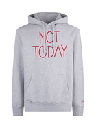 MC2 Saint Barth Man Grey Hoodie With Not Today Embroidery