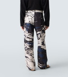Commas Printed linen straight pants