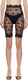 Yuhan Wang Black Lace Biker Shorts
