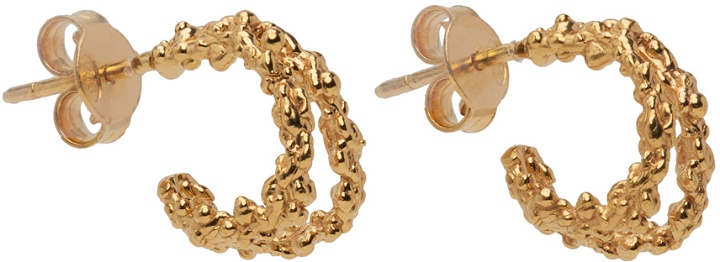 Photo: Alighieri Gold 'The Miniature Crumbling Rock' Hoop Earrings