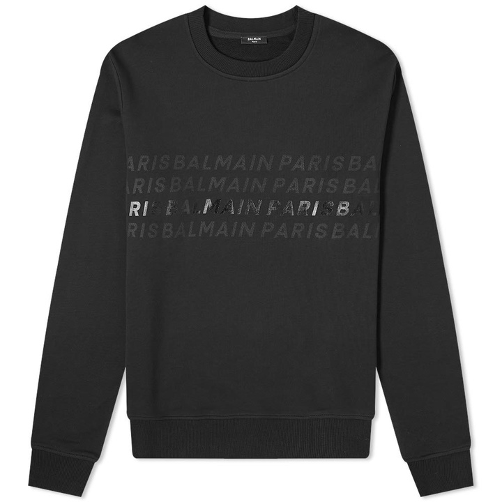 Photo: Balmain Repeat Logo Crew Sweat