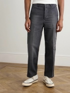 Visvim - Crash Straight-Leg Distressed Cotton-Twill Chinos - Black